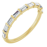 10K Gold Straight Baguette Lab-Grown Diamond Bar Channel-Set Anniversary Band – 1/5–1/2 CTW - Yellow Gold