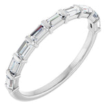 10K Gold Straight Baguette Lab-Grown Diamond Bar Channel-Set Anniversary Band – 1/5–1/2 CTW - White Gold
