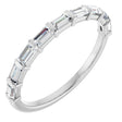 Platinum Straight Baguette Natural Diamond Bar Channel-Set Anniversary Band – 3x1.5 mm Stones