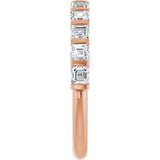 14K Gold Asscher Natural Diamond Bar Channel-Set Anniversary Band – 5/8–1 3/8 CTW - Rose Gold - view 4