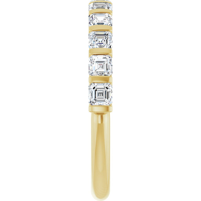 14K Gold Asscher Lab-Grown Diamond Bar Channel-Set Anniversary Band – 5/8–1 1/3 CTW - Yellow Gold - view 4