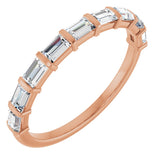 10K Gold Straight Baguette Natural Diamond Bar Channel-Set Anniversary Band – 1/5–5/8 CTW - Rose Gold