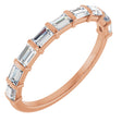 14K Gold Straight Baguette Natural Diamond Bar Channel-Set Anniversary Band – 3x2 mm Stones - Rose Gold