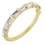 10K Gold Straight Baguette Natural Diamond Bar Channel-Set Anniversary Band – 1/5–5/8 CTW - Yellow Gold