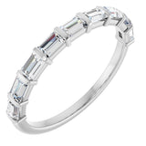 10K Gold Straight Baguette Natural Diamond Bar Channel-Set Anniversary Band – 1/5–5/8 CTW - White Gold