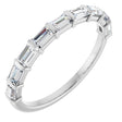 Platinum Straight Baguette Natural Diamond Bar Channel-Set Anniversary Band – 3x2 mm Stones
