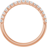 10K Gold Square Natural Diamond Bar Channel-Set Anniversary Band – 3/8–1 CTW - Rose Gold - view 2