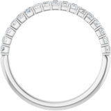 10K Gold Square Lab-Grown Diamond Bar Channel-Set Anniversary Band – 1/3–1 1/5 CTW - White Gold - view 2