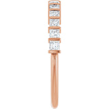 10K Gold Square Lab-Grown Diamond Bar Channel-Set Anniversary Band – 1/3–1 1/5 CTW - Rose Gold - view 4