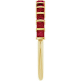 14K Gold Square Lab-Grown Red Ruby Bar Channel-Set Anniversary Band - Yellow Gold - view 4