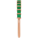 14K Gold Square Lab-Grown Green Emerald Bar Channel-Set Anniversary Band - Rose Gold - view 4