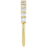 10K Gold Square Natural Diamond Bar Channel-Set Anniversary Band – 3/8–1 CTW - Yellow Gold - view 4