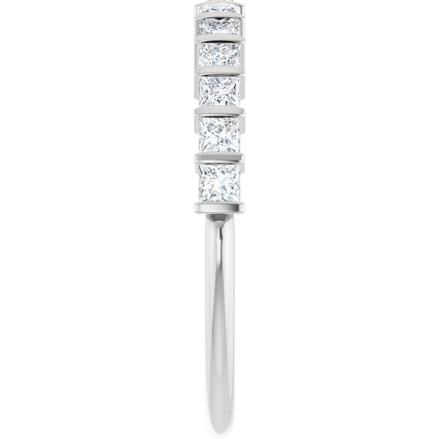 Platinum Square Natural Diamond Bar Channel-Set Anniversary Band – 3/8–2 3/4 CTW - view 4