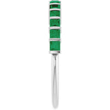 Platinum Square Lab-Grown Green Emerald Bar Channel-Set Anniversary Band - view 4