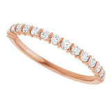 10K Gold Round Lab-Grown Diamond Bar Channel-Set Anniversary Band – 1/5–5/8 CTW - Rose Gold - view 5