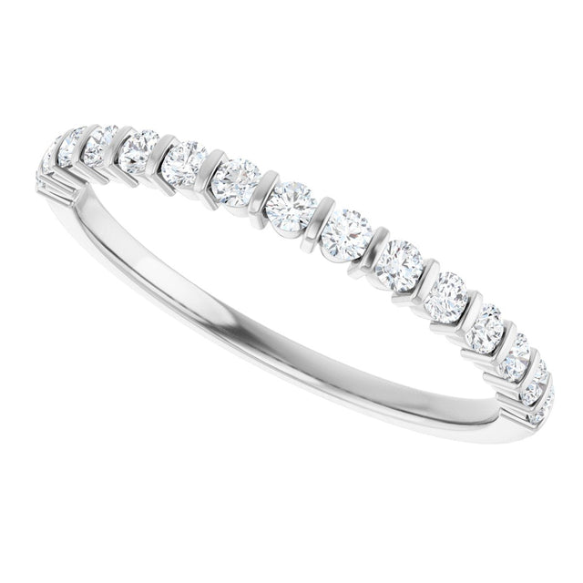 10K Gold Round Lab-Grown Diamond Bar Channel-Set Anniversary Band – 1/5–5/8 CTW - White Gold - view 5