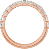 10K Gold Square Natural Diamond Bar Channel-Set Anniversary Band – 3/8–1 CTW - Rose Gold - view 2