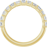 10K Gold Square Lab-Grown Diamond Bar Channel-Set Anniversary Band – 1/3–1 1/5 CTW - Yellow Gold - view 2