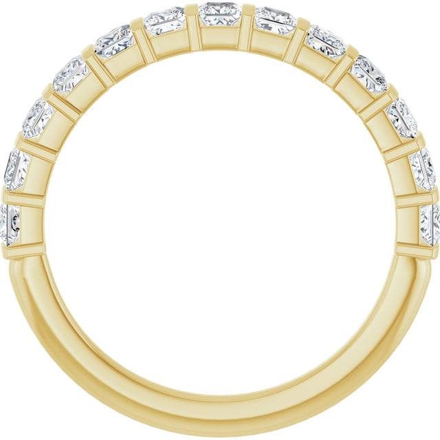 10K Gold Square Lab-Grown Diamond Bar Channel-Set Anniversary Band – 1/3–1 1/5 CTW - Yellow Gold - view 2