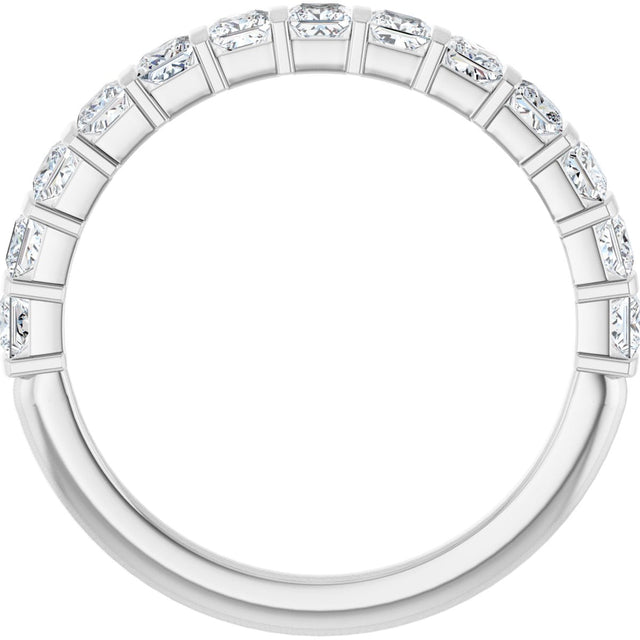 10K Gold Square Lab-Grown Diamond Bar Channel-Set Anniversary Band – 1/3–1 1/5 CTW - White Gold - view 2