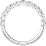 Platinum Square Natural Diamond Bar Channel-Set Anniversary Band – 3/8–2 3/4 CTW - view 2