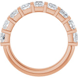 14K Gold Square Lab-Grown Diamond Bar Channel-Set Anniversary Band – 1 1/2–2 3/4 CTW - Rose Gold - view 2