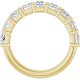 14K Gold Square Lab-Grown Diamond Bar Channel-Set Anniversary Band – 1 1/2–2 3/4 CTW - Yellow Gold - view 2