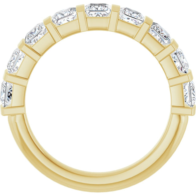 14K Gold Square Lab-Grown Diamond Bar Channel-Set Anniversary Band – 1 1/2–2 3/4 CTW - Yellow Gold - view 2