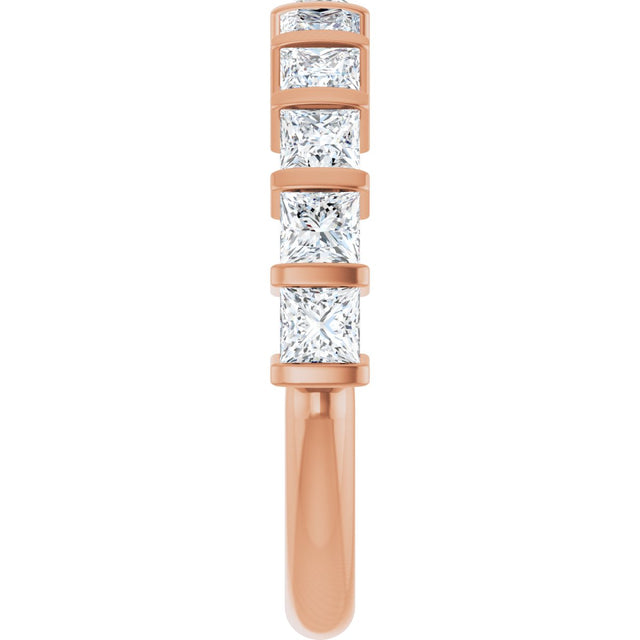 14K Gold Square Lab-Grown Diamond Bar Channel-Set Anniversary Band – 1 1/2–2 3/4 CTW - Rose Gold - view 4
