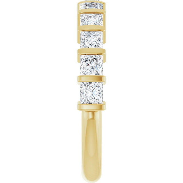 10K Gold Square Natural Diamond Bar Channel-Set Anniversary Band – 1 3/8–2 3/4 CTW - Yellow Gold - view 4