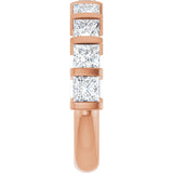 10K Gold Square Lab-Grown Diamond Bar Channel-Set Anniversary Band – 1 1/3–2 3/4 CTW - Rose Gold - view 4