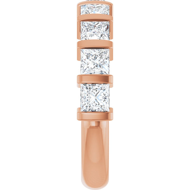 10K Gold Square Lab-Grown Diamond Bar Channel-Set Anniversary Band – 1 1/3–2 3/4 CTW - Rose Gold - view 4