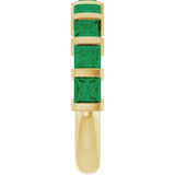 14K Gold Square Lab-Grown Green Emerald Bar Channel-Set Anniversary Band - Yellow Gold - view 4