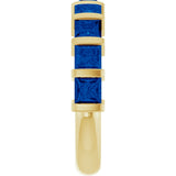 14K Gold Square Natural Blue Sapphire Bar Channel-Set Anniversary Band - Yellow Gold - view 4