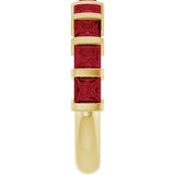14K Gold Square Lab-Grown Red Ruby Bar Channel-Set Anniversary Band - Yellow Gold - view 4