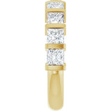 10K Gold Square Natural Diamond Bar Channel-Set Anniversary Band – 1 3/8–2 3/4 CTW - Yellow Gold - view 4