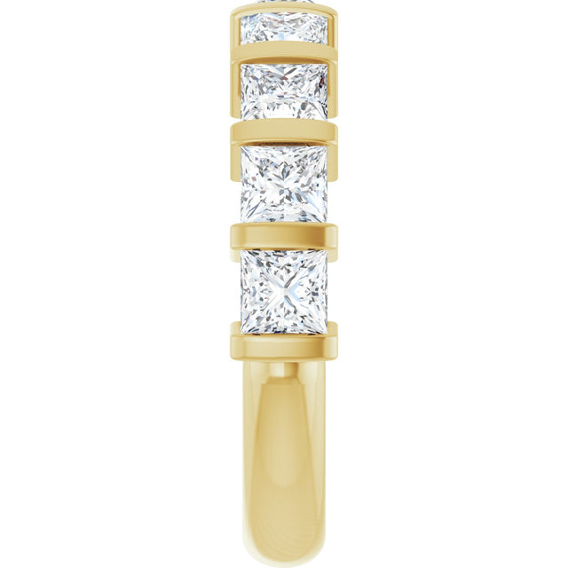10K Gold Square Lab-Grown Diamond Bar Channel-Set Anniversary Band – 1 1/3–2 3/4 CTW - Yellow Gold - view 4
