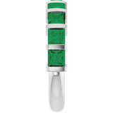 Platinum Square Lab-Grown Green Emerald Bar Channel-Set Anniversary Band - view 4