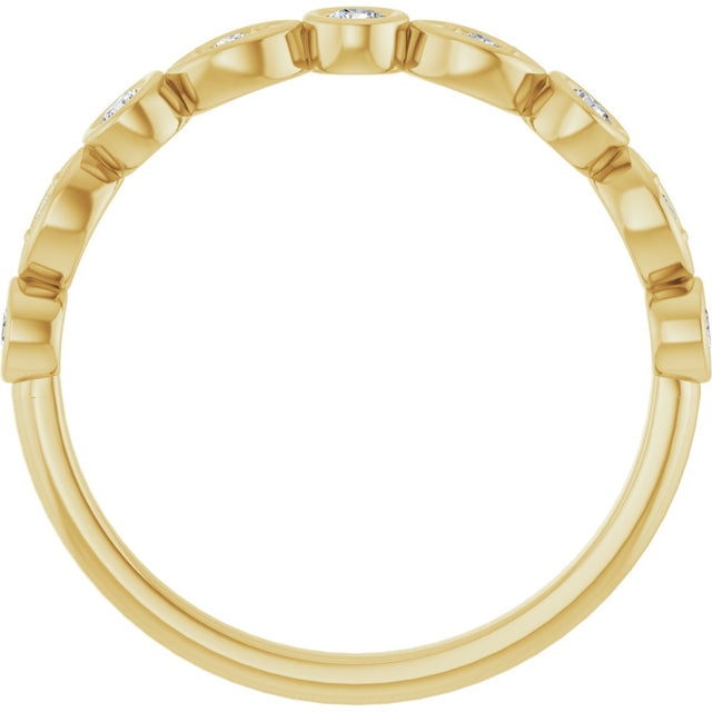 14K Gold Round Lab-Grown Diamond Anniversary Band – 1/6–1/3 CTW - Yellow Gold - view 2