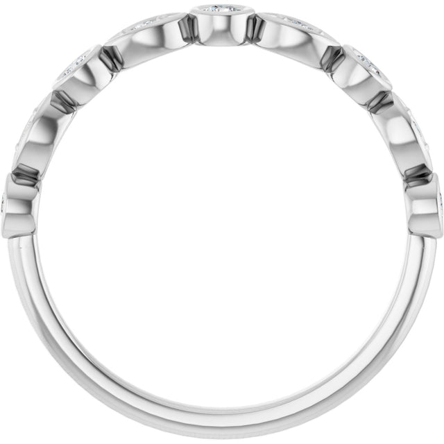14K Gold Round Lab-Grown Diamond Anniversary Band – 1/6–1/3 CTW - White Gold - view 2