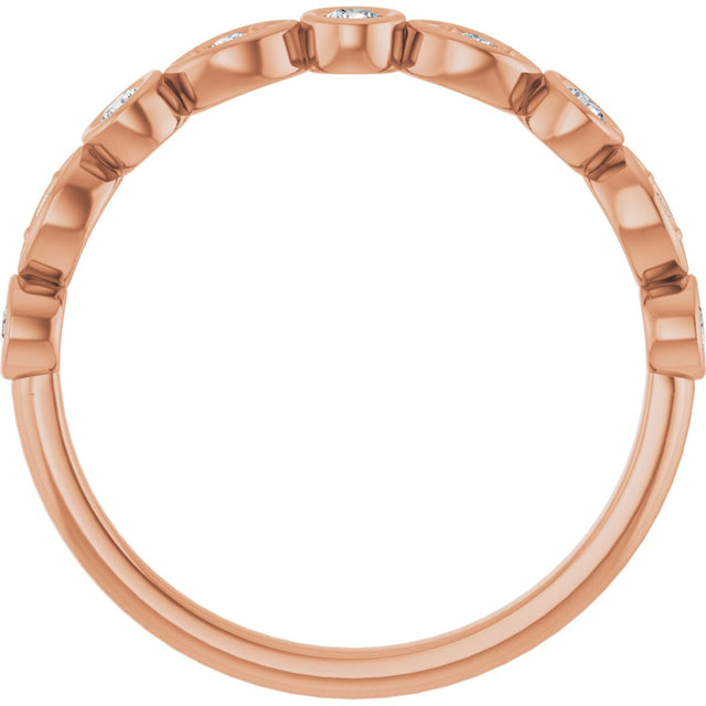 14K Gold Round Lab-Grown Diamond Anniversary Band – 1/6–1/3 CTW - Rose Gold - view 2