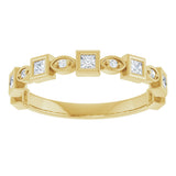 14K Gold Square Natural Diamond Anniversary Band – 1/5–9/10 CTW - Yellow Gold - view 3