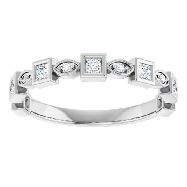 Platinum Square Natural Diamond Anniversary Band – 1/5–9/10 CTW - view 3