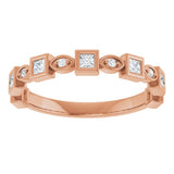 14K Gold Square Natural Diamond Anniversary Band – 1/5–9/10 CTW - Rose Gold - view 3