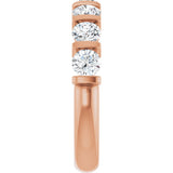 10K Gold Round Natural Diamond Bar Channel-Set Anniversary Band – 3/4–1 1/2 CTW - Rose Gold - view 4