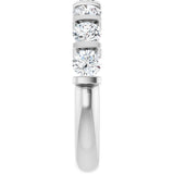 10K Gold Round Lab-Grown Diamond Bar Channel-Set Anniversary Band – 9/10–1 1/3 CTW - White Gold - view 4