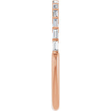 14K Gold Straight Baguette Lab-Grown Diamond Bar Channel-Set Anniversary Band – 2x1 mm Stones - Rose Gold - view 4