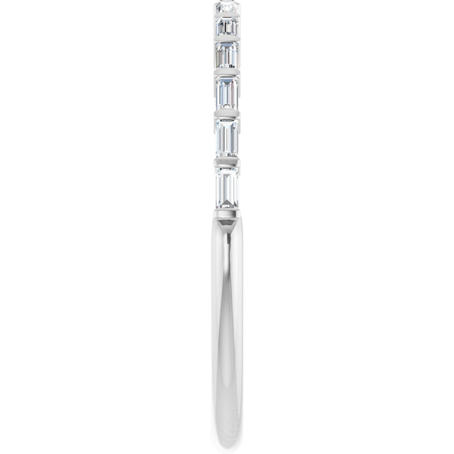 Platinum Straight Baguette Natural Diamond Bar Channel-Set Anniversary Band – 2x1 mm Stones - view 4
