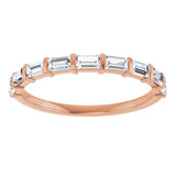 10K Gold Straight Baguette Natural Diamond Bar Channel-Set Anniversary Band – 1/5–5/8 CTW - Rose Gold - view 3