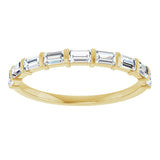 10K Gold Straight Baguette Natural Diamond Bar Channel-Set Anniversary Band – 1/5–5/8 CTW - Yellow Gold - view 3